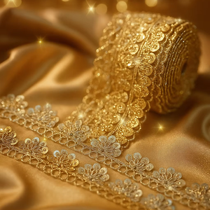 KIARAA Premium tejido bordado encaje K1464 elegante diseño romántico de lujo con estilo tradicional de lujo - Product Image 4