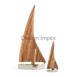 Decoración Interior Yate Metal Madera Artesanía Hogar Objeto Decorativo Habitación Decoración Yate Modelo Decorativo Yate Metal Regalos Ideas - Product Image 2