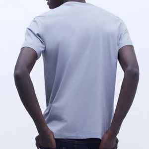 Camiseta de hombre de alta calidad con logotipo personalizado, camiseta lisa, ropa de calle, Camiseta de algodón pesado de cuello redondo de costilla de gran tamaño para hombre - Product Image 6