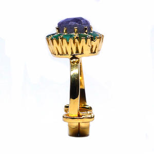 Anillo Clásico de Plata de Ley 925 Chapado en Oro con Turquesa y Perla para Mujer - Product Image 5