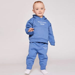 Baby Fleece <b>Hoodie</b> Jogger Set Custom Logo <b>Toddler</b> Two Piece Outfit Kids Hooded Sweatshirt Sweatpants Matching Tracksuit - Product Image 2