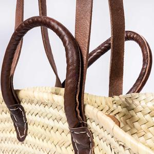 Bolso Tote de Hojas de Palma Tejido a Mano con Cierre Abierto, Dos Asas de Cuero, Capacidad de 3L+ y Correa para el Hombro para Mujer - Product Image 3