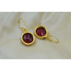 หินทําด้วยมือทองเหลืองสตั๊ดเคลือบทองเคลือบหินห้อยสตั๊ดเครื่องประดับต่างหูสําหรับเด็กหญิงและสตรี - Product Image 4