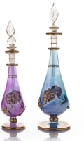 Proveedor al por Mayor de Botellas de Perfume de Vidrio Soplado a Mano, Diseño Tradicional Egipcio Dorado