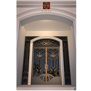 Portes en fer forgé KHP, double entrée, design royal, galvanisées, fabriquées au Vietnam, sécurité et protection pour les maisons et les appartements. - Product Image 6