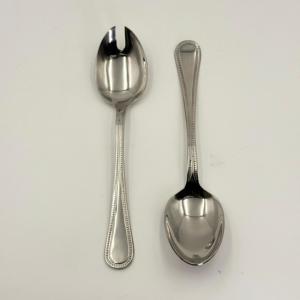 Nuevo Juego de 2 Cucharas de Acero Inoxidable, Cuchara para Ensalada, Cuchara Integrada, Hecha a Mano, para Hotel, Restaurante, Mango Largo, para Platos y Comidas - Product Image 2