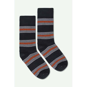 Men's Winter Sporty <b>Long</b> Multi Stripes <b>Socks</b> Black Anti-Slip Breathable Features High Jacquard Design Bottom Spandex Polyester - Product Image 1