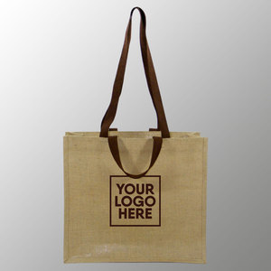 Bolsa de yute con asas largas y cortas de algodón - Product Image 1