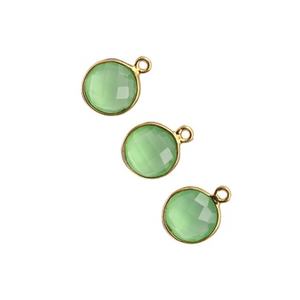 Nueva llegada 12mm Calcedonia verde piedra preciosa bisel colgante rodio plateado 18K oro plata esterlina Estación de moda encanto regalo - Product Image 2
