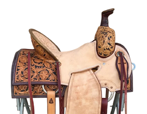 Selle Western en cuir véritable de qualité supérieure pour l'équitation et les courses de barils - Product Image 1