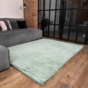 Alfombra de Piel Sintética Tweed Mint, Alfombra Decorativa Suave y Antideslizante de 60x120 cm - Product Image 4