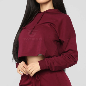 Nuevo Diseño 2025, Sudadera con Capucha Corta para Mujer, Talla Personalizada, Estampada, Otoño, 100% Algodón, Ropa Urbana, Hecha en Pakistán, Precio Económico - Product Image 6
