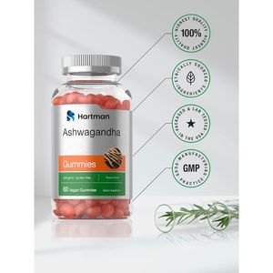 Gomitas de Ashwagandha Premium para aliviar el estrés, energía, apoyo al estado de ánimo, equilibrio de cortisol y bienestar general - Product Image 5