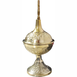 Fournisseur en gros Brûleur d'encens en laiton gaufré poli ordinaire Vente en gros Prix raisonnable Brûleur d'encens Accessoires religieux - Product Image 2