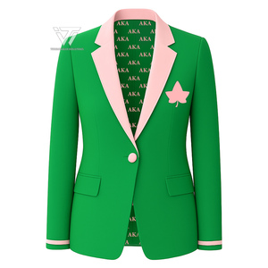 Alfa griega | Kapa | Alpha AKA Sorority Listo para enviar Chaqueta de chaqueta de doble ajuste formal con forro personalizado de algodón orgánico - Product Image 1
