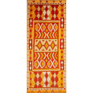 Nuray Hand Knotted Wool Rug <b>Red</b> & Orange Geometric Pattern Large Area 9x12 for Home Living Room Decorations-Pae-146 - Product Image 1