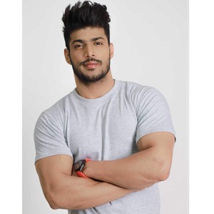 เสื้อยืดออกกำลังกายเพาะกายผู้ชายขายดีที่สุด) เสื้อยืดฝึกซ้อมในยิม พิมพ์โลโก้ เสื้อยืดผ้าฝ้ายผสมโพลีเอสเตอร์แบบพื้นฐาน - Product Image 4