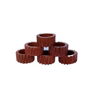 Rond de serviette en bois personnalisé best-seller Décoration de table à manger Rond de serviette en bois ménage mariage Anneaux de serviette en bois faits à la main - Product Image 2