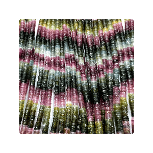 Haute qualité 8 pouces en vrac Multi Tourmaline Heishi pneu-forme à facettes 6-7mm environ perles de pierre pour la fabrication de bijoux-vente en gros - Product Image 5