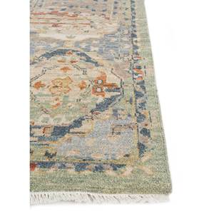 พรมขนสัตว์ถักมือ Gulnar Classic Blue ลายเหรียญรูปสี่เหลี่ยมผืนผ้า ขนาด 9x12 ฟุต สำหรับห้องนั่งเล่น ห้องนอน หรือทางเดิน ทำด้วยมือ - Product Image 4