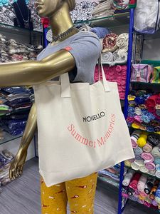 High Quality Canvas Beach Bag with Cotton Webbing Printed Handle for Shopping-Available for Wholesale and Gift Giving - Product Image 4