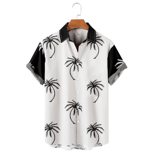 Nueva camisa de manga corta para hombre, camisa de playa estampada informal suelta, camisa de manga corta hawaiana - Product Image 4