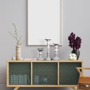 Pilier en bois fait à la main bougeoir maison cuisine Table décor fabriqué à la main support en bois de Mehak Impex pour Noël - Product Image 3