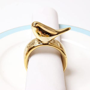 Porte-serviettes décoratifs argentés créatifs ronds de serviette en métal oiseau hirondelle moderne porte-mouchoirs pour anneau de serviette de Table à manger - Product Image 3