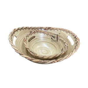 ถาดไม้ไผ่สำหรับใช้ในบ้านถาดไม้ไผ่ผสมน้ำผักตบชวา - Product Image 2