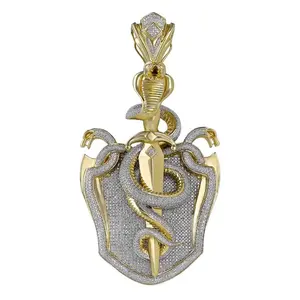 Colgante de diamante de moissanita de Plata de Ley 925 de alta calidad, abalorios de acero con patrón de número de Hip Hop Unisex DE EXPORTACIÓN DE India - Product Image 6
