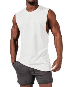 Camiseta sin mangas de algodón para hombre, chaleco con tirantes para gimnasio, logotipo OEM personalizado, liso, culturismo, Fitness, camiseta sin mangas con espalda en Y - Product Image 3