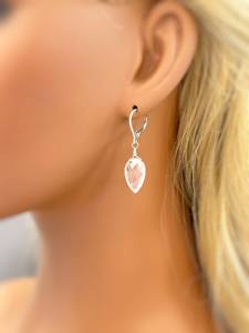 Boucles d'oreilles pendantes en argent sterling 925 de style vintage avec pierre précieuse en quartz rose naturel plaqué or à la mode pour mariage ou cadeau - Product Image 2