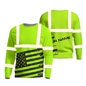 Camiseta con estampado de sublimación de pistola personalizada de nuevo estilo con cinta reflectante de seguridad de alta visibilidad para hombres - Product Image 1