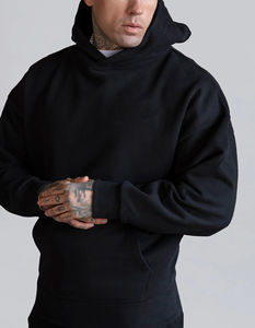 Nouveau arrivé 2025 100% sweats à capuche en coton pour hommes surdimensionné goutte épaule logo brodé personnalisé streetwear sweats à capuche pour hommes - Product Image 2