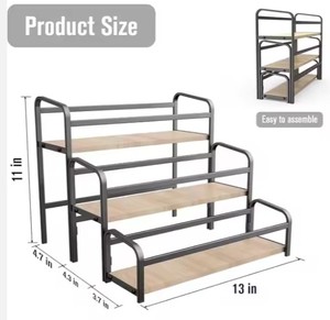 Estante de vidrio para especias, soporte de utensilios de Metal de 3 niveles, estantes para secar platos, escurridor de cocina, almacenamiento de ollas para uso en fregadero - Product Image 4