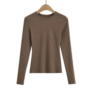 Nueva última moda 2025 Unisex mujer 100% algodón camiseta sólida señora manga larga suelta Tops mejor calidad camisas para hombres Slim Fit - Product Image 4