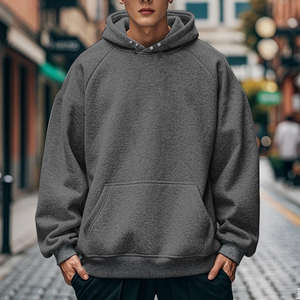 Sweat à capuche pour homme 100% coton épais épais éponge française de haute qualité Streetwear vierge surdimensionné logo personnalisé - Product Image 4
