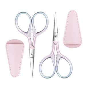 Tijeras de cejas de grado de salón para cejas perfectas Tijeras de cejas de acero inoxidable con agarre antideslizante - Product Image 1