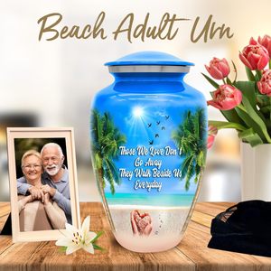Urna de playa azul para adultos, grande para cenizas humanas, hombre y mujer adultos con bolsa, urnas azules para adultos, Honra a tu ser querido - Product Image 2