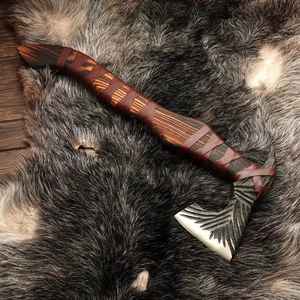 Hacha Vikinga de Acero con Alto Contenido de Carbono, Hecha a Mano, de Grado Industrial, para Caza, Corte, Supervivencia, Aire Libre, para Acampar, con Funda - Product Image 5