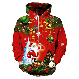 Sweat-shirt à capuche de Noël, polaire confortable d'hiver, pull décontracté pour les fêtes, image pour hommes, adolescents, cadeau, style tendance, Noël, cool, amusant - Product Image 1