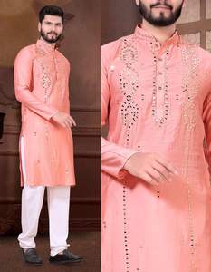 Kurta Mens kurta Diwali ฟอยล์สีทองรายละเอียดเทศกาลพรีเมี่ยม - Product Image 4