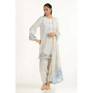 Conjunto de Traje Bordado de 3 Piezas en Viscosa y Seda Cruda para Mujer, Elegante y con Estilo, IPSTD-44740 - Product Image 5