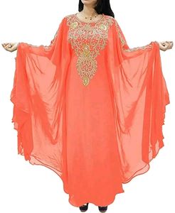 ชุดเดรส2024ดูไบชุดเดรสดีไซน์โมรอคโคคาฟตันสีแดงแบบดั้งเดิมพร้อมลูกปัดหินด้วยมืองานมุสลิม - Product Image 3