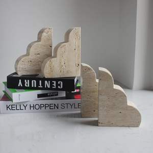 Sujetalibros de columna de mármol clásico-Portalibros de piedra atemporal para estanterías elegantes - Product Image 6