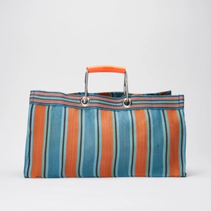 Nylon reciclado tejido PP ecológico reutilizable con mango Extra grande bolsas de compras plástico de polipropileno sostenible hecho a rayas - Product Image 4