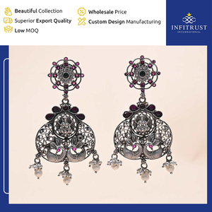 ต่างหูแบบห้อยประดับหินทับทิมสำหรับผู้หญิงและเด็กผู้หญิงสวมใส่สบายๆดีไซน์สะดุดตาในราคาไม่แพงสำหรับผู้ซื้อจำนวนมาก - Product Image 2