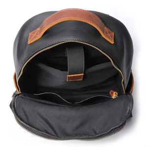 Genuine Leather Minimalist <b>Backpack</b> With Geometric Design And <b>Laptop</b> Compartment Unisex Softback 20-39Litre Capacity - Product Image 4