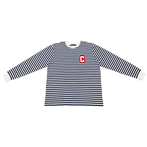 Custom Chenille Patch Letter G Red <b>White</b> Stripe <b>Tshirt</b> Men's Casual Embroidered Long Sleeve 100% Cotton - Product Image 5