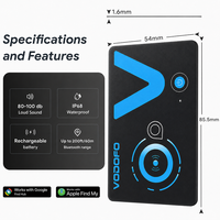 Carte de suivi d'objets Bluetooth ultra-mince avec fonction Localiser et Hub de localisation, recharge sans fil, batterie 6 mois